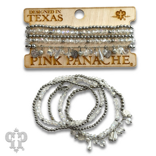 Heart and variety bead charm bracelet