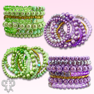 Shining bead mixed bracelet set