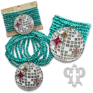 Disco ball charm bracelet