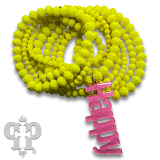 Glitter word charm bracelet