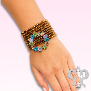 Rhinestone circle charm bracelet