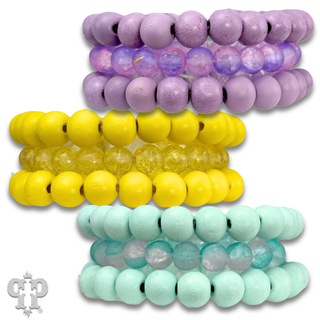 Pastel beaded bracelet set