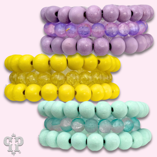 Pastel beaded bracelet set