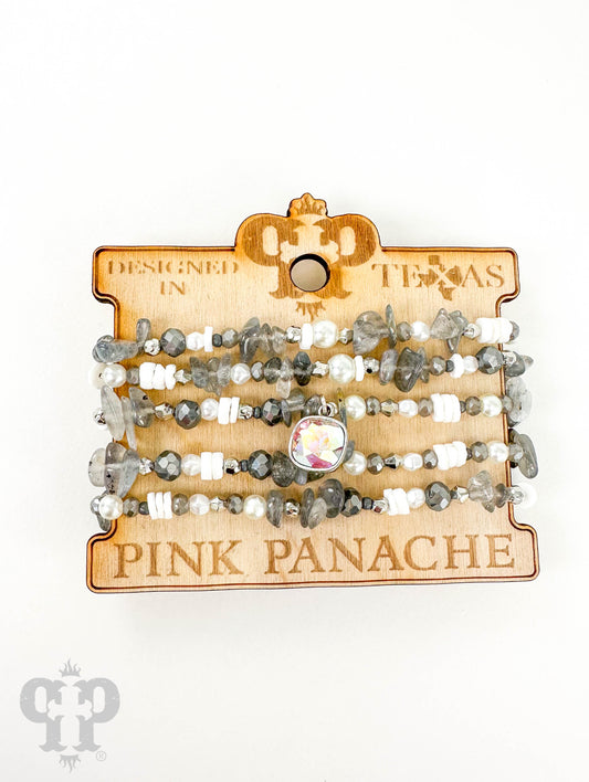Chunky stone bracelet with Austrian crystal