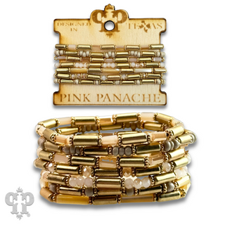 Matte gold and mixed bead bracelet