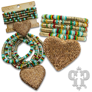 Rhinestone heart charm bracelet