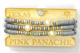 Gray and pearl bead bracelet set, last call