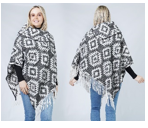 Western print poncho