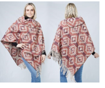 Western print poncho