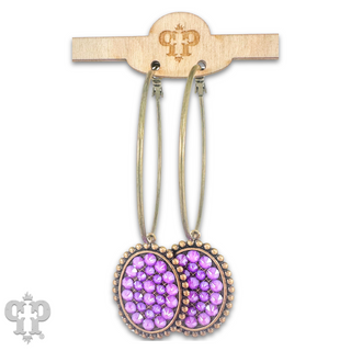 Neon Austrian crystal oval earring