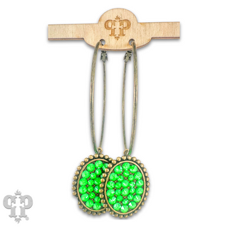 Neon Austrian crystal oval earring