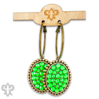 Neon Austrian crystal oval earring