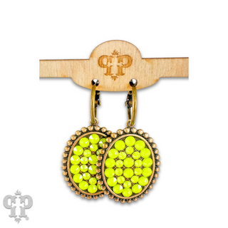 Neon Austrian crystal oval earring