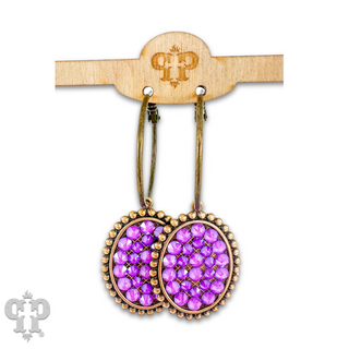Neon Austrian crystal oval earring