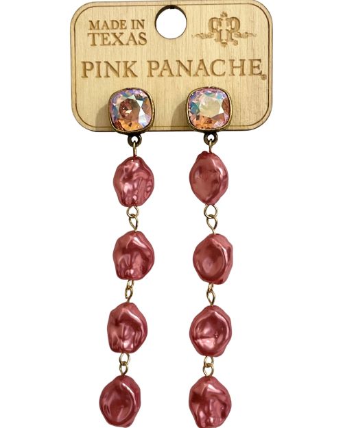 Coin pearl drops earring, Austrian crystal