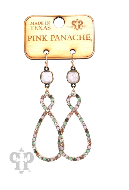 Rhinestone infinity earring, Austrian crystal