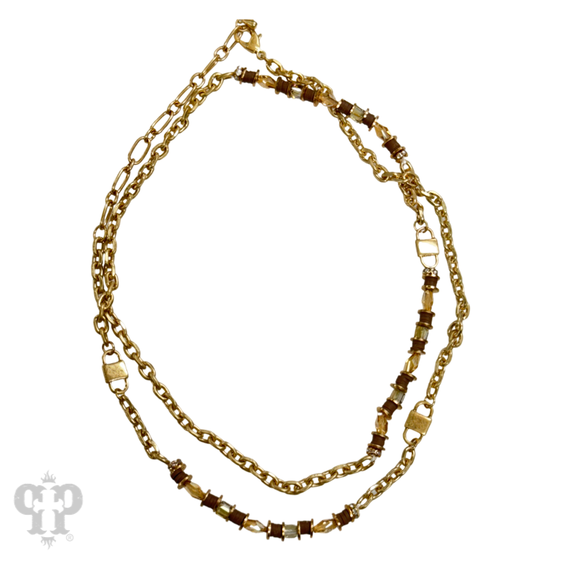 Gold chain and rubber bead necklace, last call