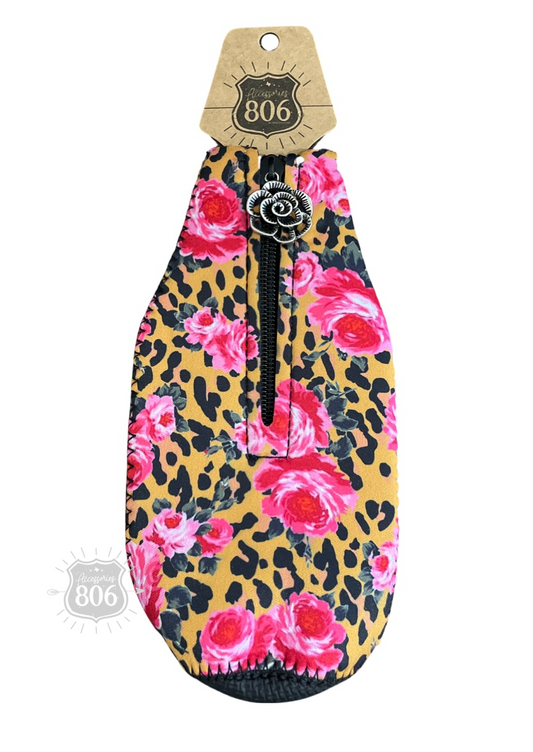 Leopard and roses drink holder