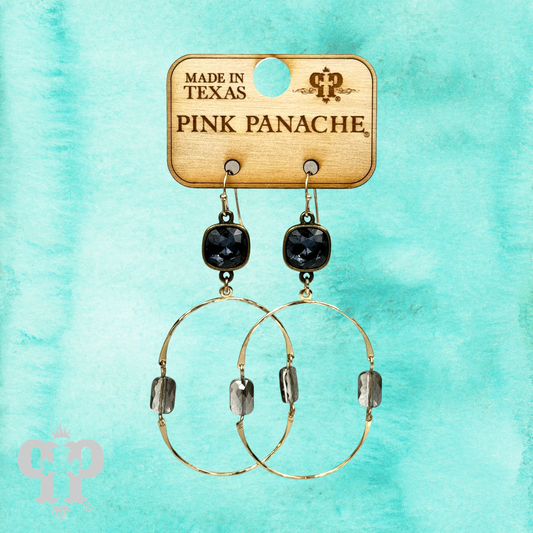 Hinged oval earring, Austrian crystal