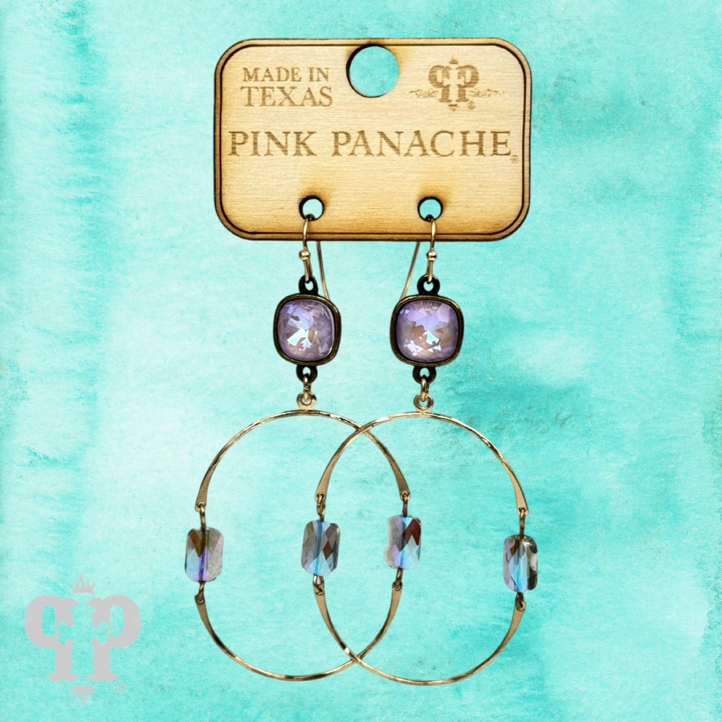 Hinged oval earring, Austrian crystal