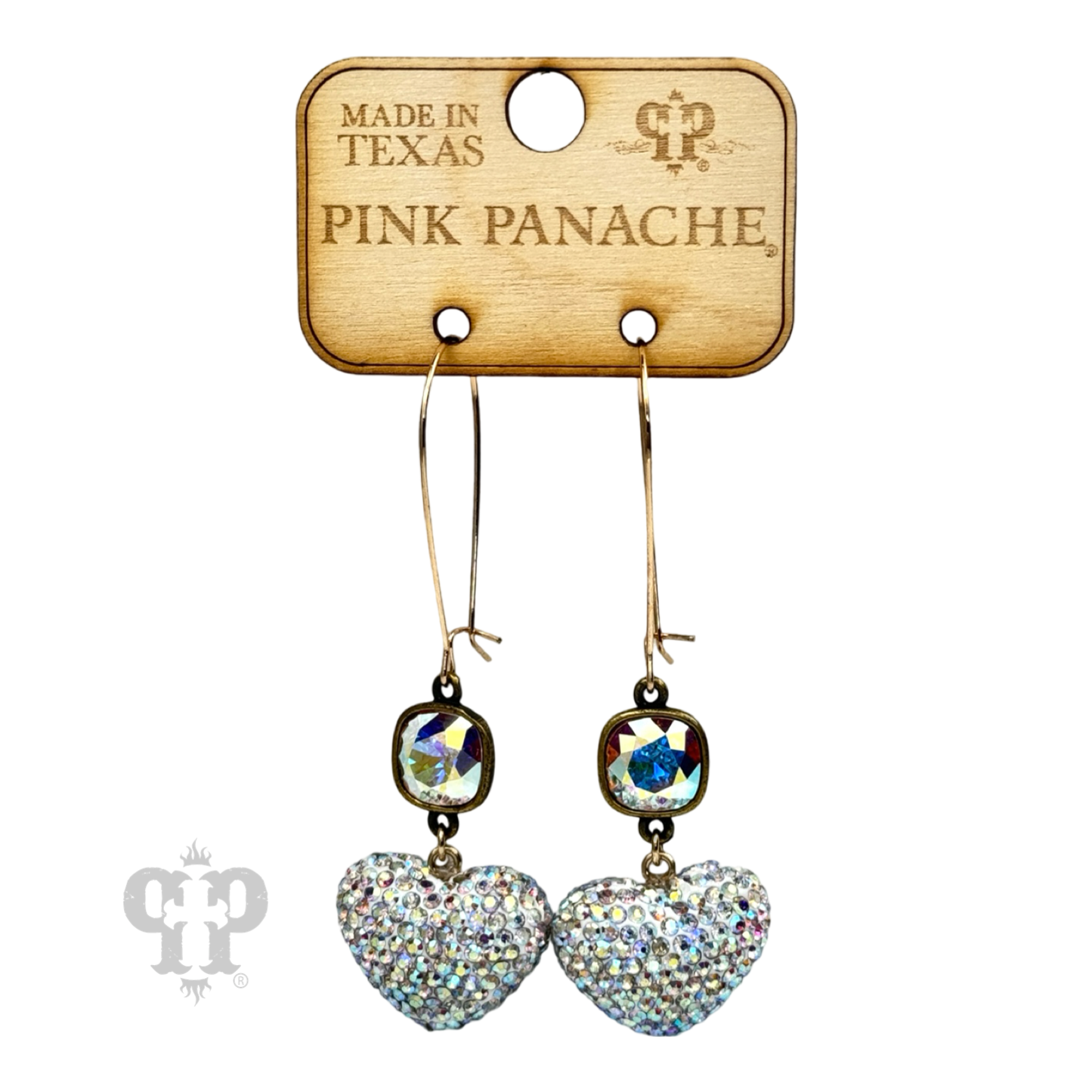 Pave rhinestone heart earring, Austrian crystal