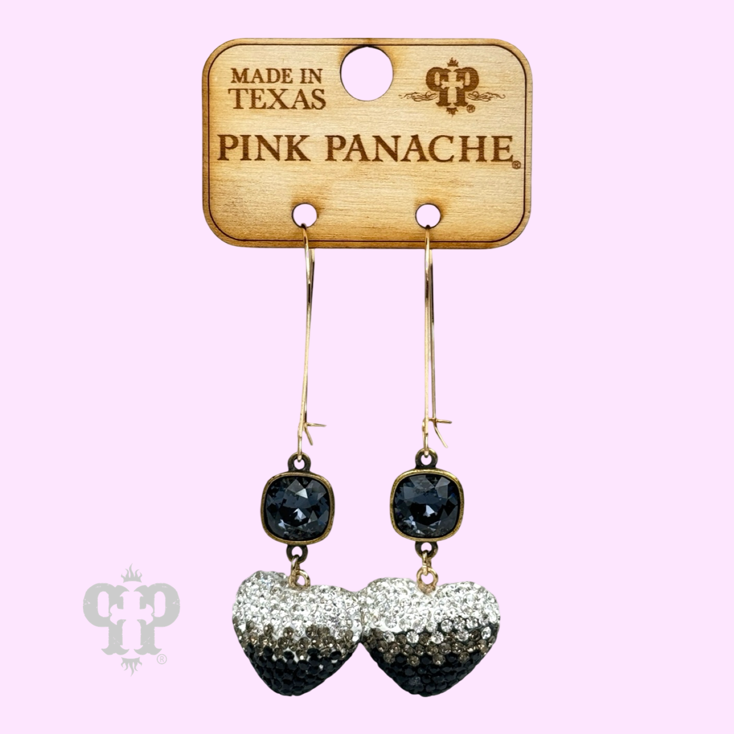 Pave rhinestone heart earring, Austrian crystal