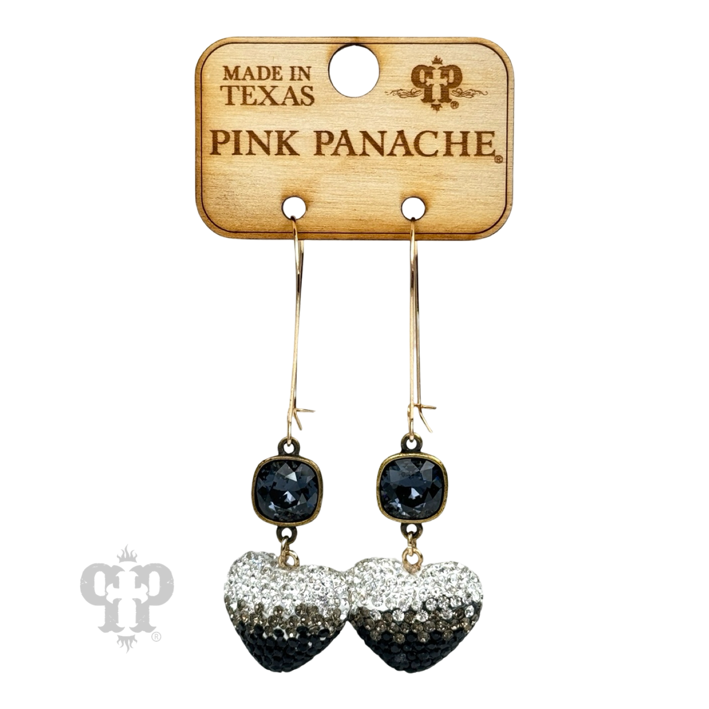 Pave rhinestone heart earring, Austrian crystal