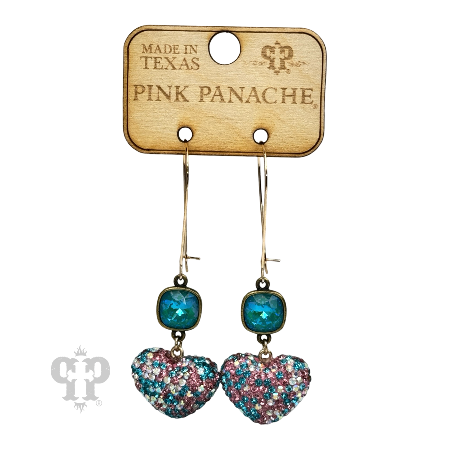 Pave rhinestone heart earring, Austrian crystal