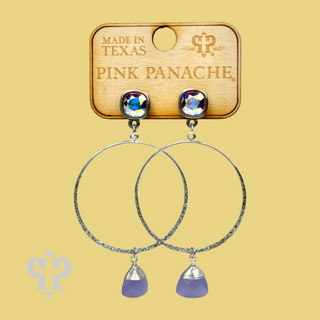 Crystal drop round earring, Austrian crystal