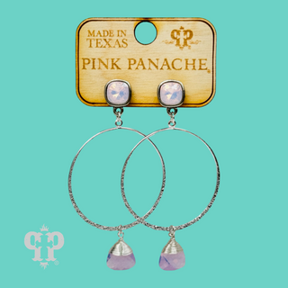 Crystal drop round earring, Austrian crystal