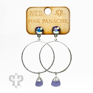 Crystal drop round earring, Austrian crystal