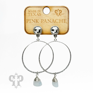 Crystal drop round earring, Austrian crystal