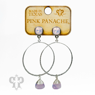 Crystal drop round earring, Austrian crystal