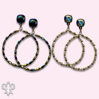 Rice bead circle earring with crystals from Swarovski®- LC