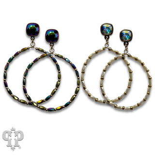 Rice bead circle earring with crystals from Swarovski®- LC