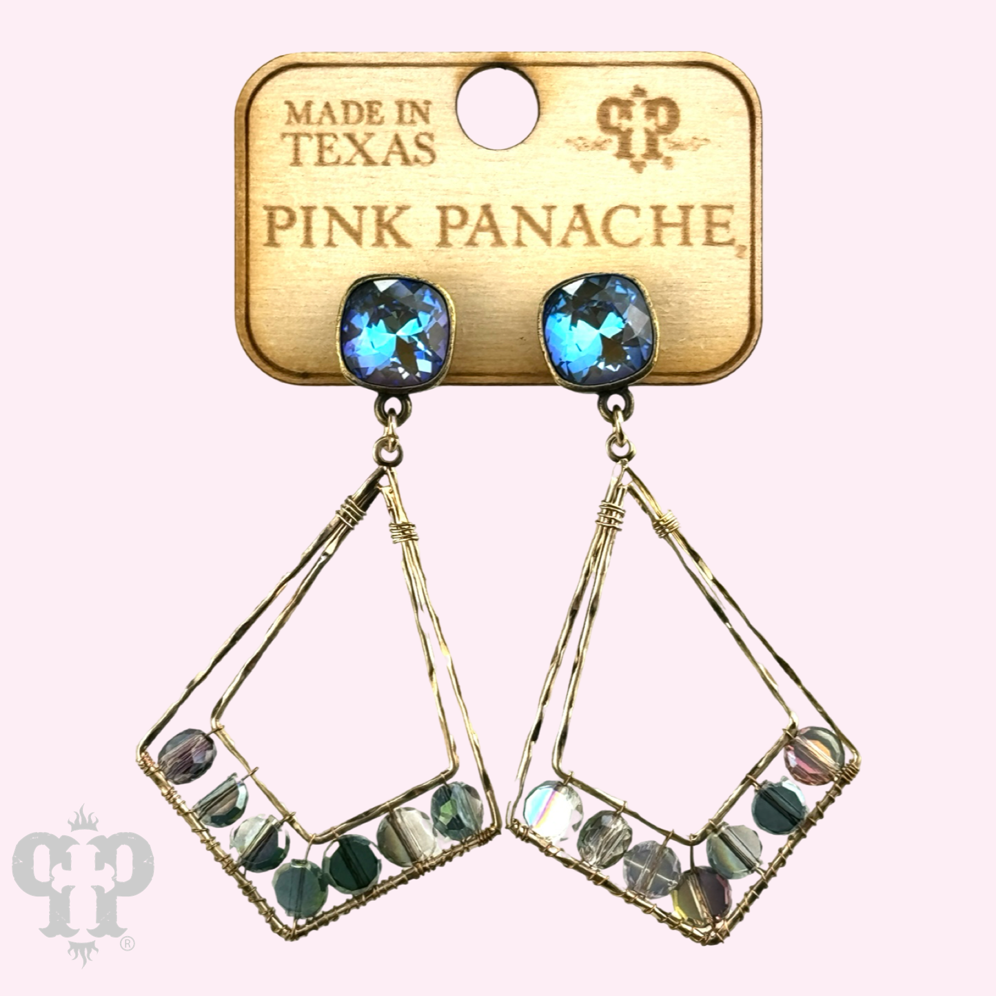 Pointed teardrop earring, Austrian crystal