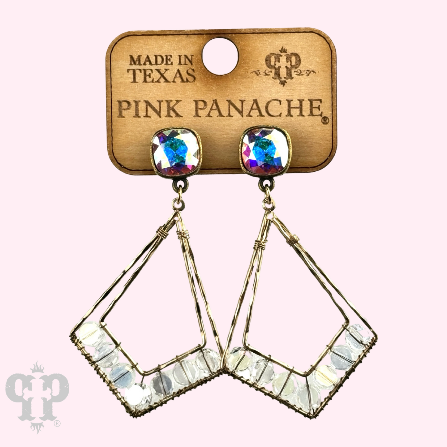 Pointed teardrop earring, Austrian crystal