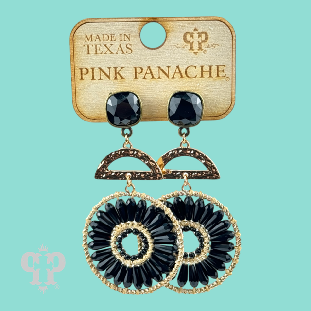 Modern circle earring, Austrian crystal