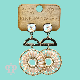 Modern circle earring, Austrian crystal