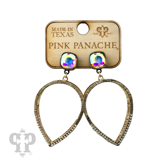 Upside down teardrop earring, Austrian crystal