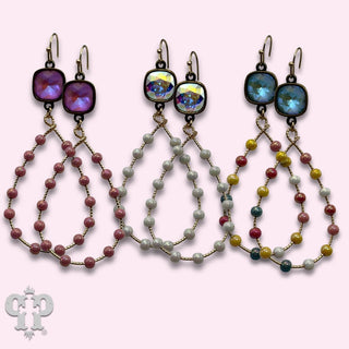Iridescent teardrop earring with crystals from Swarovski®- LC