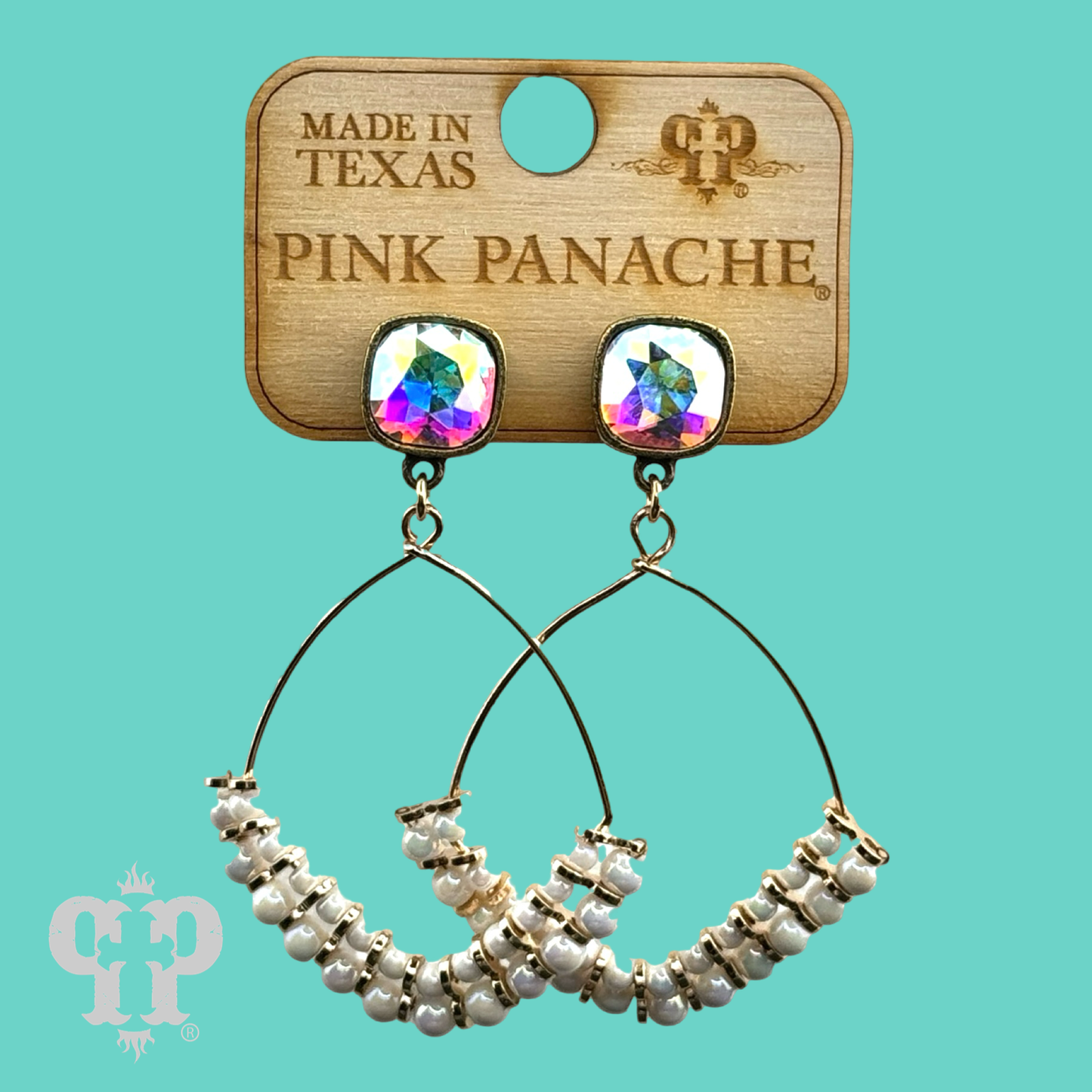 Pointed teardrop earring, Austrian crystal