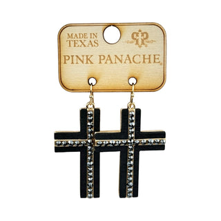 Rhinestone cross earring