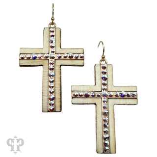 Rhinestone cross earring