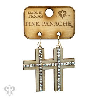 Rhinestone cross earring