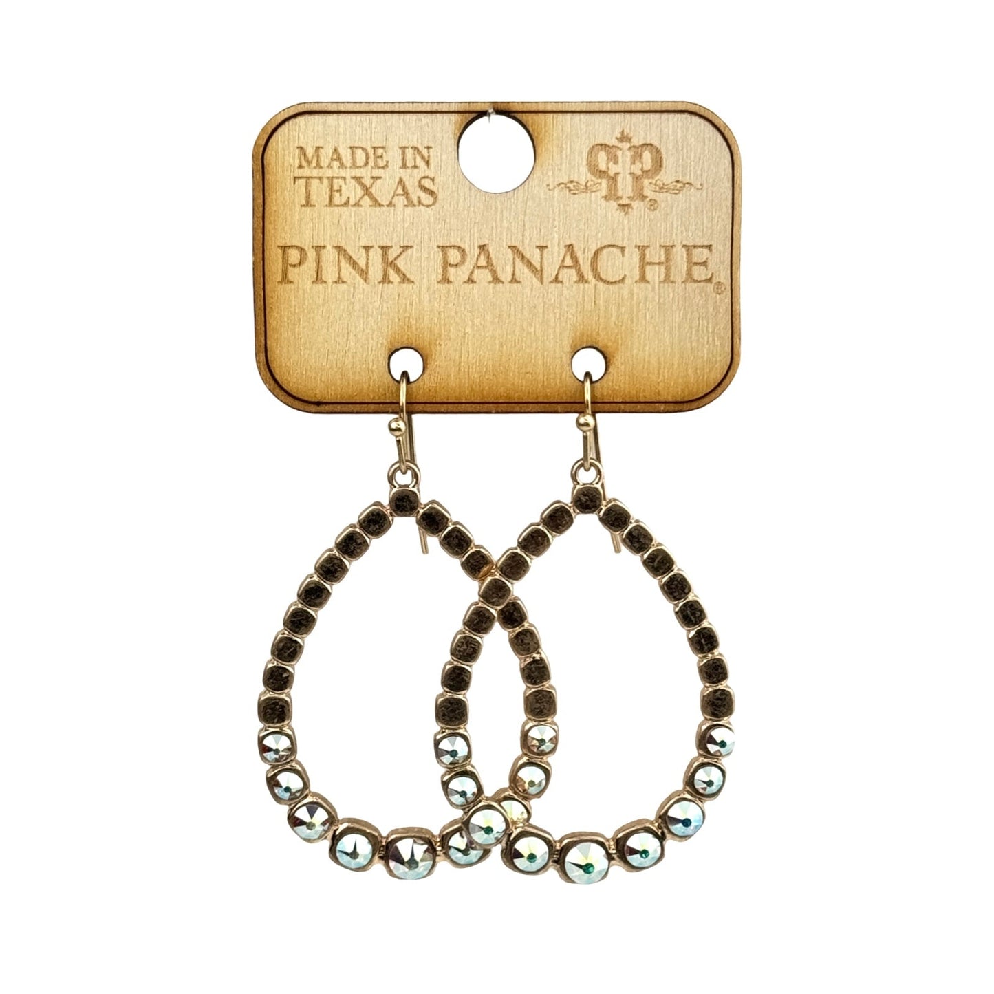 Matte finish teardrop earring, Austrian crystals