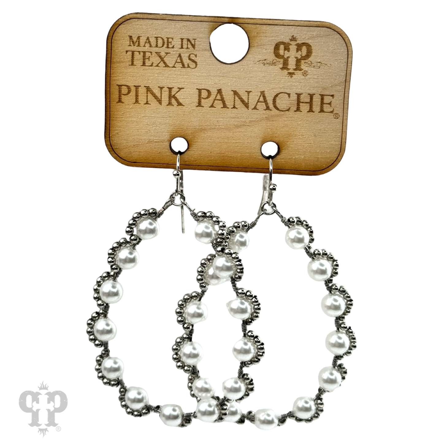 Wire wrapped pearl teardrop earring