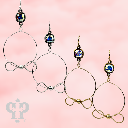 Crystal bow earring, Austrian crystal
