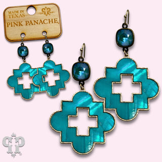Bright color clover shape earring with crystals from Swarovski®- LC