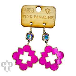 Bright color clover shape earring, Austrian crystal